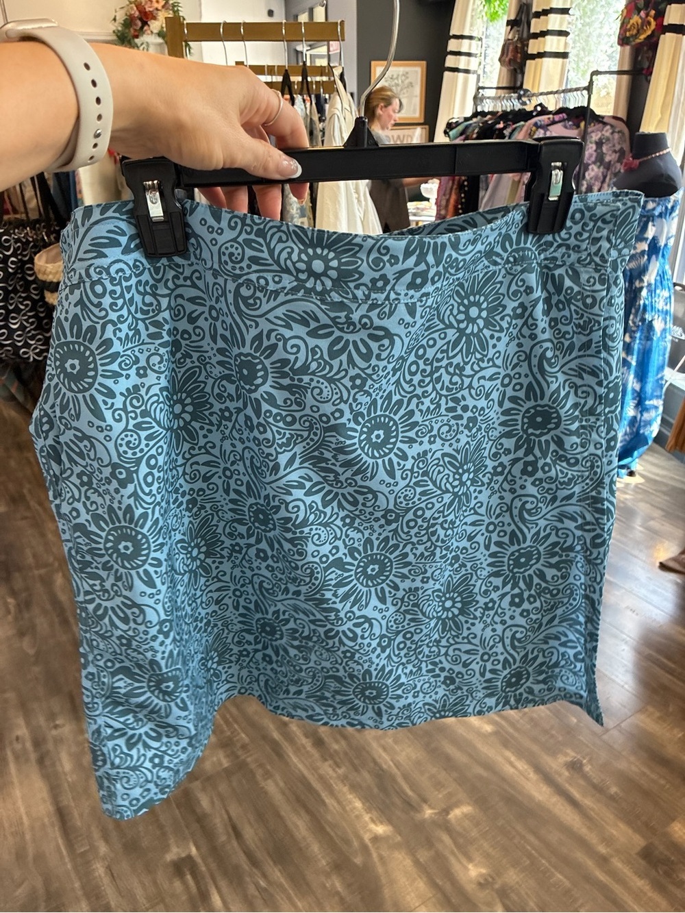 Rip Skirt Blue Paisley Swim Skirt